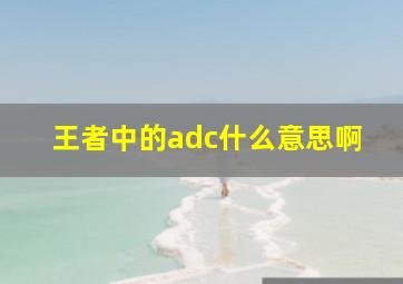 王者中的adc什么意思啊