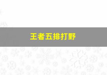 王者五排打野