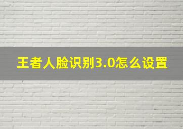 王者人脸识别3.0怎么设置