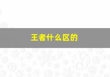 王者什么区的