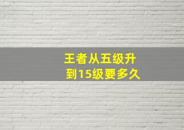 王者从五级升到15级要多久