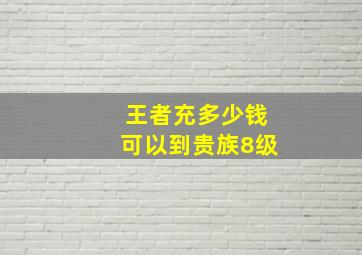 王者充多少钱可以到贵族8级