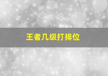 王者几级打排位