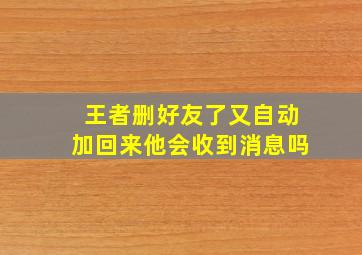 王者删好友了又自动加回来他会收到消息吗