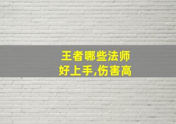 王者哪些法师好上手,伤害高