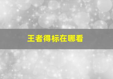 王者得标在哪看