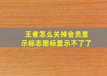 王者怎么关掉会员显示标志图标显示不了了