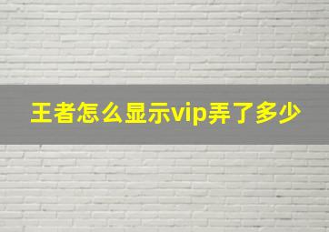 王者怎么显示vip弄了多少