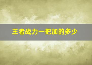 王者战力一把加的多少