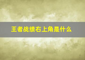 王者战绩右上角是什么