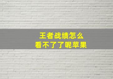 王者战绩怎么看不了了呢苹果