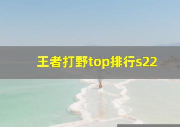 王者打野top排行s22