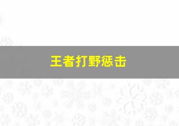 王者打野惩击