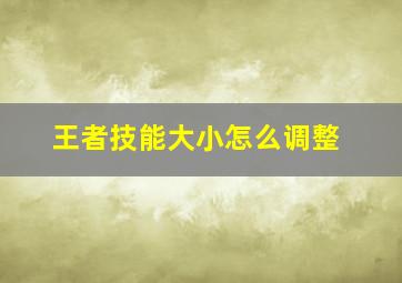 王者技能大小怎么调整