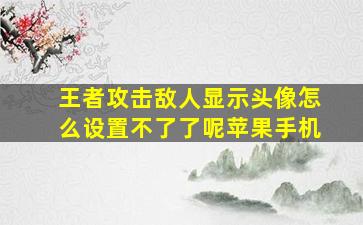 王者攻击敌人显示头像怎么设置不了了呢苹果手机