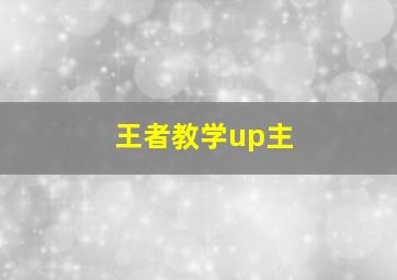 王者教学up主