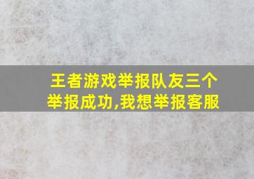 王者游戏举报队友三个举报成功,我想举报客服