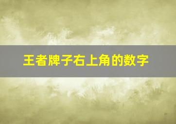 王者牌子右上角的数字