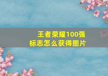 王者荣耀100强标志怎么获得图片