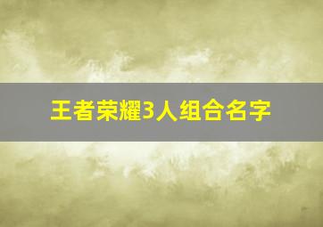 王者荣耀3人组合名字