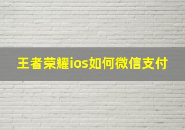 王者荣耀ios如何微信支付