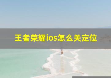 王者荣耀ios怎么关定位