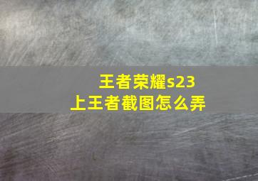 王者荣耀s23上王者截图怎么弄