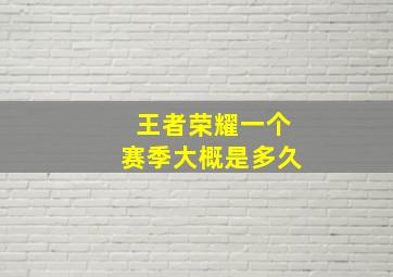 王者荣耀一个赛季大概是多久