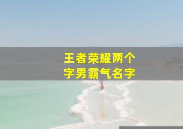 王者荣耀两个字男霸气名字