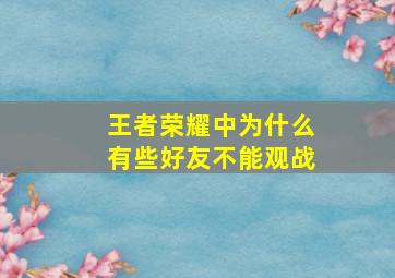 王者荣耀中为什么有些好友不能观战