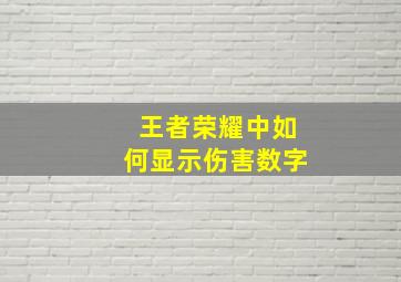 王者荣耀中如何显示伤害数字