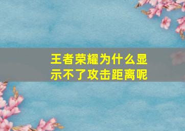 王者荣耀为什么显示不了攻击距离呢