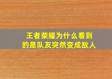 王者荣耀为什么看到的是队友突然变成敌人