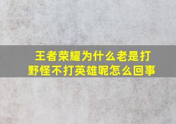 王者荣耀为什么老是打野怪不打英雄呢怎么回事