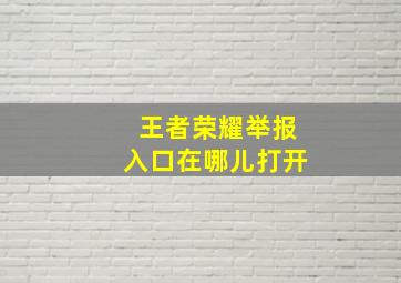 王者荣耀举报入口在哪儿打开