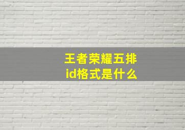 王者荣耀五排id格式是什么