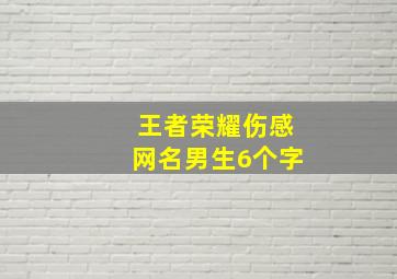 王者荣耀伤感网名男生6个字