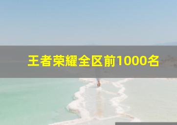 王者荣耀全区前1000名