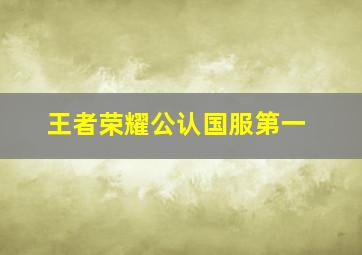 王者荣耀公认国服第一