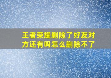 王者荣耀删除了好友对方还有吗怎么删除不了