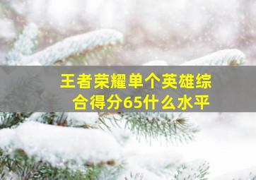 王者荣耀单个英雄综合得分65什么水平