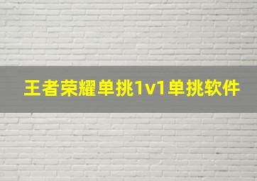 王者荣耀单挑1v1单挑软件