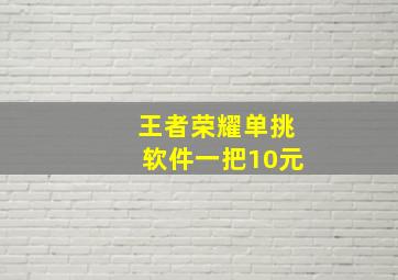 王者荣耀单挑软件一把10元