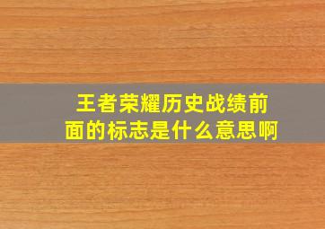 王者荣耀历史战绩前面的标志是什么意思啊