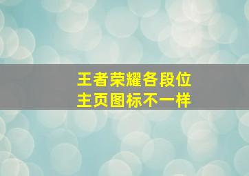 王者荣耀各段位主页图标不一样