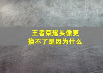 王者荣耀头像更换不了是因为什么