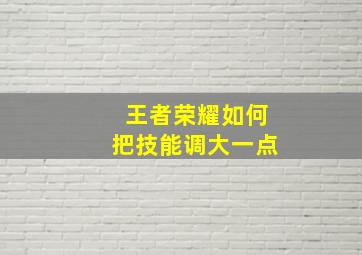 王者荣耀如何把技能调大一点