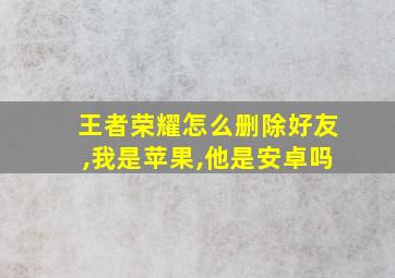 王者荣耀怎么删除好友,我是苹果,他是安卓吗