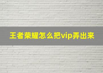 王者荣耀怎么把vip弄出来