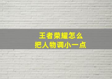 王者荣耀怎么把人物调小一点